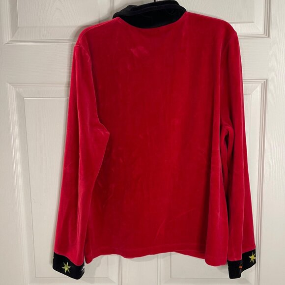 Vintage Sportelle Christmas Cardigan Sweater Women's Size Medium Embroidered Red - Picture 11 of 11